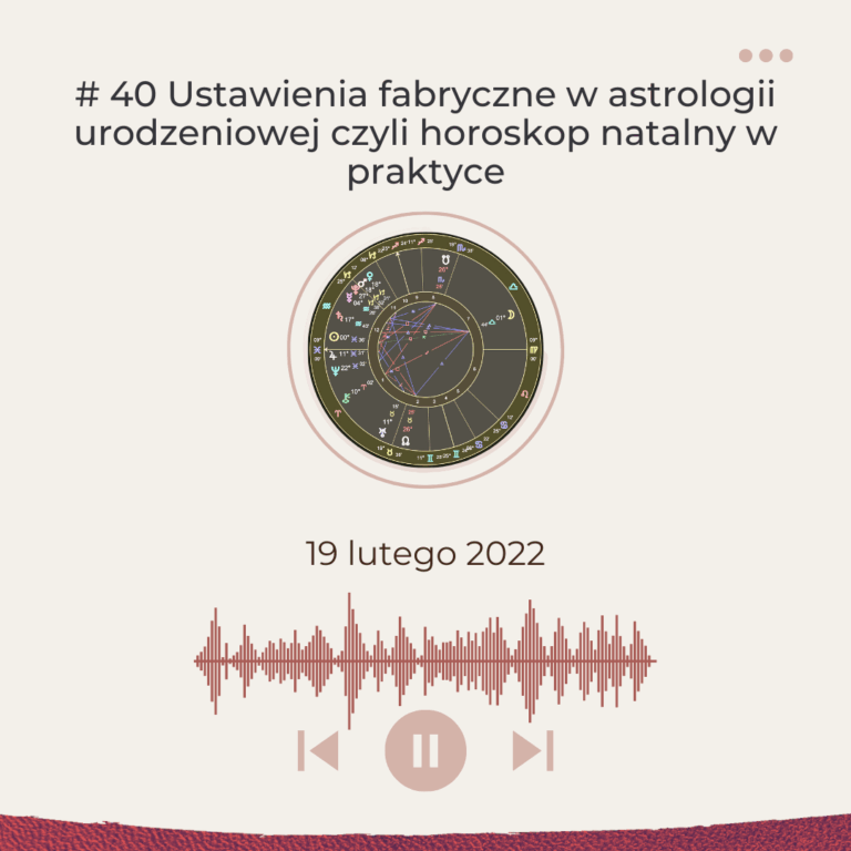 Ustawienia fabryczne w astrologii urodzeniowej czyli horoskop natalny w praktyce.