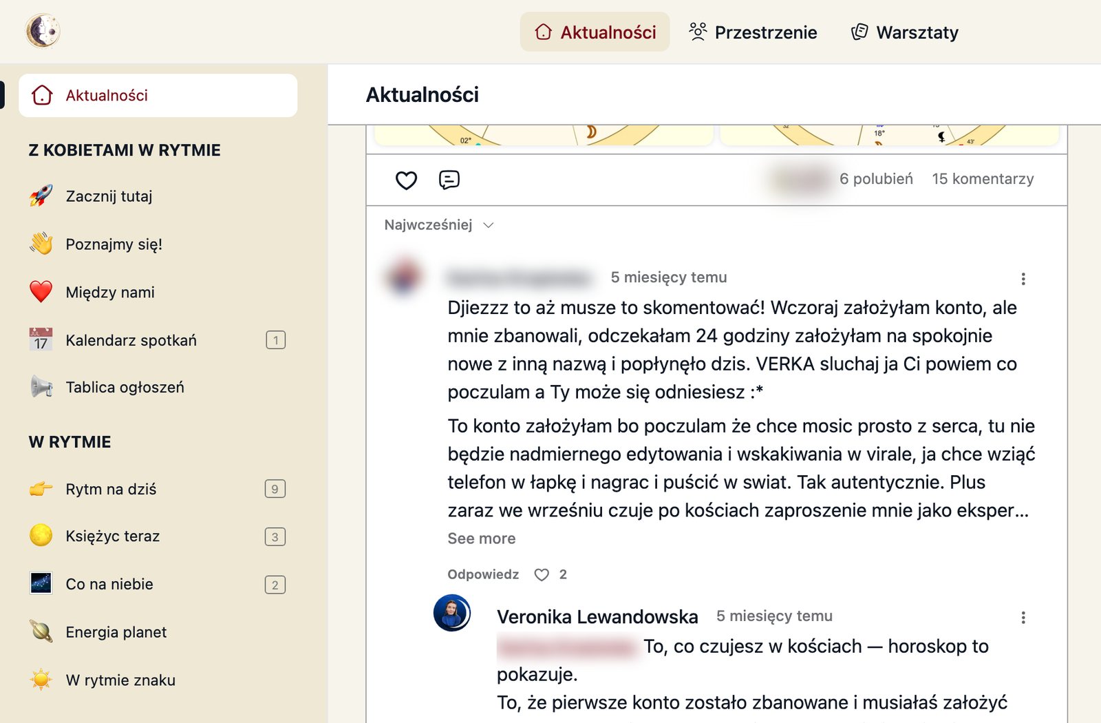 Rozmowa w przestrzeni Między nami na platformie W Rytmie